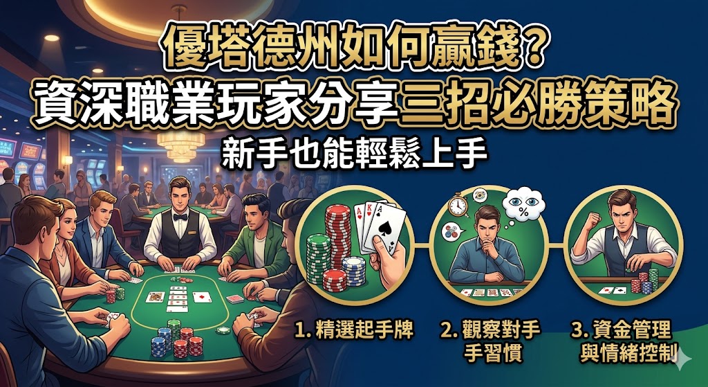 優塔德州如何贏錢?資深職業玩家分享三招必勝策略,新手也能輕鬆上手